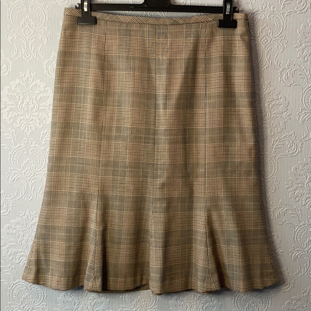 Pink Tartan plaid houndstooth wool tulip skirt